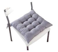 Cojines para sillas de comedor Cojín cuadrado grande for silla con lazos, suave y cálido, for el suelo, for rincón de lectura infantil, cómodo cojín for asiento(Grey)