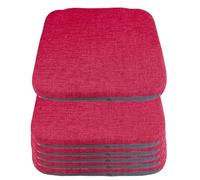 Cojines para Sillas de Comedor, Cojines Cuadrados de 36 x 36 cm, 2/6, 4 cm Grosor, Antideslizantes y Lavables, para Muebles de Jardín y Bistró Red,6 Pack