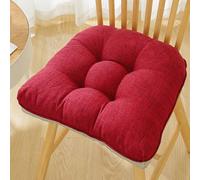 Cojines para sillas de comedor, cojines para sillas de mesa de cocina de 3,5 pulgadas de grosor con lazos, respaldo antideslizante, cojín de asiento para comedor, bar, sillas de patio(Burgundy)