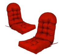 Cojines para Sillas De Exterior con Respaldo Alto, Set 1/2, Impermeables Y Antideslizantes, 110 * 50 * 10cm Pulgadas, para Jardín, Terraza Adirondack(Red)