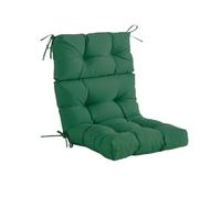 Cojines para sillas de patio al aire libre, cojines de repuesto para silla de salón con lazos, para interiores y exteriores, piel verde oscuro, asiento cómodo