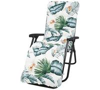 Cojines para tumbona de 170 x 50 cm de grosor, cojín suave de repuesto para tumbona de jardín con cubierta superior antideslizante y lazos, cojín reclinable de respaldo alto para muebles de jardín al