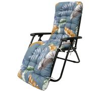 Cojines para tumbona de 170 x 50 cm de grosor, cojín suave de repuesto para tumbona de jardín con cubierta superior antideslizante y lazos, cojín reclinable de respaldo alto para muebles de jardín al