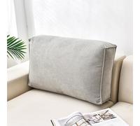 Cojines rectangulares grandes para respaldo de sofá, almohada suave y gruesa con soporte lumbar, funda extraíble para respaldo de sala de estar, sofá, cama, silla, asiento de coche (gris claro, 60 x