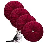 Cojines Redondos para el Suelo, Almohada de meditación de Terciopelo de Color Liso, Almohada de meditación Plisada con Forma de Calabaza para el hogar, sofá, Cama y decoración del
