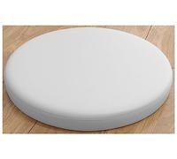 Cojines redondos suaves para sillas de cocina, 40 cm, espuma viscoelástica, 4,5 cm de grosor, cómodos, color blanco, ideal para decoración del hogar y comodidad