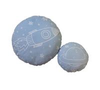 Cojines set de 2 algodón azul 30x30/50x50cm 6 cm