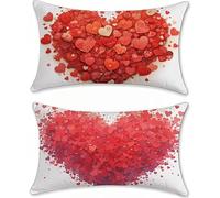 Cojines Sofa 40x60 Juego de 2 Lino Fundas Cojines Amor Cojin Infantil Rojo Funda Almohada, Rectangular Cojin Sofa Pillow Case Cushion Covers Exterior Impermeable, para Sofá Salon Dormitorio z-1