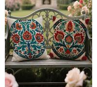 Cojines Sofa 55x55cm Cojines Exterior Impermeable Lino Cojin Cuadrado Funda Cojin Letras Impresión de Doble Cara,Salón Sofá Terraza Jardín Primavera Otoño Decorativos,Regalos,Étnico Juego de 2 yw-649