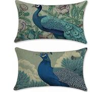 Cojines Sofa 60x120 Juego de 2 Terciopelo Fundas Cojines Azul Marino Cojin Infantil Pavo Real Funda Almohada, Rectangular Cojin Sofa Pillow Case Exterior Impermeable, para Sofá Salon Dormitorio z-212