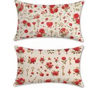 Cojines Sofa 60x90 Juego de 2 Lino Fundas Cojines Rosa Cojin Infantil Rojo Funda Almohada, Rectangular Cojin Sofa Pillow Case Cushion Covers Exterior Impermeable, para Sofá Salon Dormitorio z-626