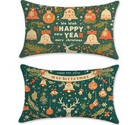 Cojines Sofa 60x90 Juego de 2 Lino Fundas Cojines Verde Cojin Infantil Navidad Funda Almohada, Rectangular Cojin Sofa Pillow Case Exterior Impermeable, para Sofá Salon Dormitorio z-596