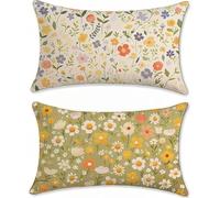 Cojines Sofa 60x90 Juego de 2 Lino Fundas Cojines Verde Cojin Infantil Planta Funda Almohada, Rectangular Cojin Sofa Pillow Case Cushion Covers Exterior Impermeable, para Sofá Salon Dormitorio z-615