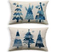 Cojines Sofa Árbol De Navidad Funda Cojin 60x90cm Juego de 2 Terciopelo Fundas Cojines Beige,2026 Nuevo Rectángulo Con Cremallera Invisible Funda Almohada para Hogar Decoracion Salon Dormitorio O-115P