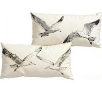 Cojines Sofa Aves, Lino Funda Almohada 40 x 70 cm Juego de 2, Doble Cara Transpirable Impermeable Fundas Cojines, con Cremallera Invisible, Decoración para Sofá Dormitorio y Jardín Coche (Gris) W566