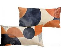 Cojines Sofa Azul, Lino Funda Almohada 50x70cm Juego de 2, Doble Cara Transpirable Impermeable Fundas Cojines, Cremallera Invisible, Decoración para Sofá Dormitorio y Jardín Coche (Abstracción) W464