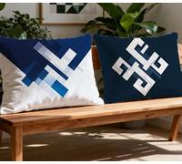 Cojines Sofa Azul Marino Fundas Almohadas 80x100cm Pack 2 Funda Almohada Geometría,2025 Nuevo Terciopelo Cogines Sofá,Rectangular Fundas de Cojín para Otoño Decoración del Hogar Sala de Estar O-339O