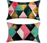 Cojines Sofa dorado, Fundas Cojines 40x60 Juego de 2 Lino Funda Almohada, Geometría Funda Cojin 40x60, Pillow Case Rectangular con Cremallera Oculta, Decoracion Hogar, para Interior y Exteriores m-514