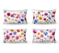 Cojines Sofa Flor Cojines Exterior Juego de 4 Funda Cojin 60x90 Lino Funda de Almohada Rectangular, Color (2) Cojin Impermeable, Sofa Jardin Exterior Pillow Case, Decoracion Jardin, m-224