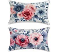 Cojines Sofa Flor, Fundas Cojines 40x65 Juego de 2 Terciopelo Funda Almohada, Arándanos Funda Cojin 40x65, Pillow Case Rectangular, Decoracion Hogar, para Interior y Exteriores m-437