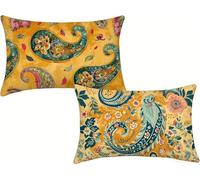 Cojines Sofa - Funda Cojin 40x80 - color naranja - Funda de Almohada 40x80 Juego de 2 - Lino Fundas de Cojines - Fundas Cojin Rectangular - Confortable y Transpirable - Hipoalergénica - abstracto m-84