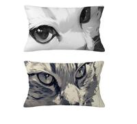 Cojines Sofa Gato Funda Cojin 50x80cm Juego de 2 Cojines Otoño Impermeable Funda de Almohada Dibujos Animados Cojin Lino con Cremallera Invisible para Jardín Sofá Silla Halloween Decorations md-1197