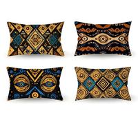 Cojines Sofa Naranja Cojines Exterior Juego de 4 Funda Cojin 40x60 Lino Funda de Almohada Rectangular, Abstracción (4) Cojin Impermeable, Sofa Jardin Exterior, Decoracion Jardin, m-52