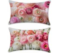 Cojines Sofa Planta, Fundas Cojines 40x60 Juego de 2 Lino Funda Almohada, Rosa Funda Cojin 40x60, Pillow Case Rectangular con Cremallera Oculta, Decoracion Hogar, para Interior y Exteriores, m-899