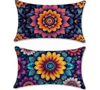 Cojines Sofa Planta, Fundas Cojines 40x70 Juego de 2 Lino Funda Almohada, Flor Funda Cojin 40x70, Pillow Case Rectangular con Cremallera Oculta, Decoracion Hogar, para Interior y Exteriores, m-912