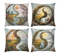 Cojines Sofa Plantas florales Funda Cojin 80 x 80 Cojines Cama Decoracion Juego de 4 Fundas de Cojín Cuadradas de Terciopelo con Cremallera Oculta Aptas para Salón Sofá Cama y Decor del Hogar k-320