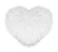 Cojines Soft Fluffy Long Plush Heart Shaped Pillow Love Throw Pillow Decorative Sofa Living Room Back Cushion Comfortable Pink Pillows(White 40x45cm)
