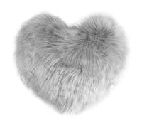 Cojines Soft Fluffy Long Plush Heart Shaped Pillow Love Throw Pillow Decorative Sofa Living Room Back Cushion Comfortable Pink Pillows(Grey 40x45cm)