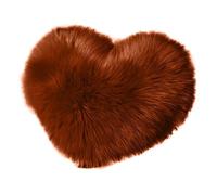 Cojines Throw Pillow Fuzzy Long Faux Fur Love Heart Shape Fluffy Sofa Bedroom Decoration Lumbar Back Cushion Home Supplies(Coffee)