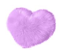 Cojines Throw Pillow Fuzzy Long Faux Fur Love Heart Shape Fluffy Sofa Bedroom Decoration Lumbar Back Cushion Home Supplies(Purple)