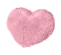 Cojines Throw Pillow Fuzzy Long Faux Fur Love Heart Shape Fluffy Sofa Bedroom Decoration Lumbar Back Cushion Home Supplies(Dark Pink)