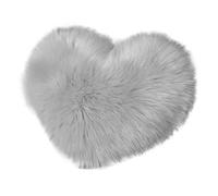 Cojines Throw Pillow Fuzzy Long Faux Fur Love Heart Shape Fluffy Sofa Bedroom Decoration Lumbar Back Cushion Home Supplies(Light Grey)