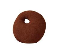 Cojines Wool Ball Shaped Solid Color Stuffed Sofa Cushion Throw Pillow for Couch Roll Oil Painting Board Plush Office Pillow Home Decor(Caramel Brown36X45cm)