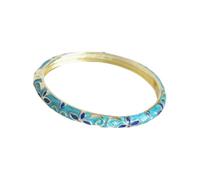 Cojinete autolubricante, Pulsera vintage de hoja de trébol de la suerte, brazalete de cloisonné, joyería artesanal