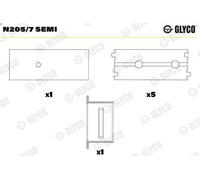 Cojinete del árbol de levas semi N205/7 SEMI GLYCO para MERCEDES-BENZ SETRA