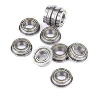 Cojinete De Bolas,Rodamiento De Bolas De Brida De Acero Radial Del Metal 10Pcs F688Zz Metal Steel Rodamientos De Bolas De Brida Blindados Dobles 8 * 16 * 5 Mm Para Motores,Puertas,Ventanas