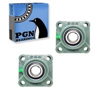 Cojinete de soporte PGN UCF205-16 - Paquete de 2 cojinetes de soporte con brida cuadrada - Cojinetes de acero cromado con orificio de 1"" - Autoal