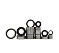 Cojinetes Maquetas RC para Traxxas 1/10 para Hoss 4x4 90076-4 Kit Completo De 21 Rodamientos Bolas Acero Cromado Piezas De Actualización Coche RC Preengrasadas Selladas con Caucho Negro
