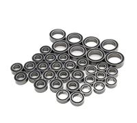 Cojinetes Maquetas RC para Traxxas 1/16 para Mini para Slash para E-Revo para Summit para Rally Kit Completo Rodamientos Bolas 36 Piezas Acero Cromado con Caucho Negro Sellado para Coche RC
