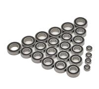 Cojinetes RC para Losi para Super para Rock para Baja para Rey 1/6 25 Piezas Kit Completo De Rodamientos Acero Cromado Sellado con Goma Negra Preengrasado Coche RC