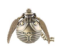 CokinkiDs Reloj de Bolsillo con Forma de Escarabajo de Bronce con alas de Bola pequeñas, Colgante de Collar, Reloj de Cuarzo Encantador para niños, Reloj