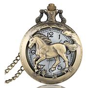 CokinkiDs Reloj de bolsillo grabado para hombre, regalo para padrino, Usher, novio, recuerdos de boda, cumpleaños, San Valentín, graduación, regalo del día del padre, Caballo, 100%