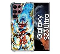 Cokitec - Carcasa para Samsung Galaxy S23 Ultra Manga Dragon Ball Sangoku (Cristal Templado), Color Blanco