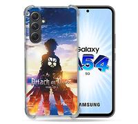 Cokitec - Carcasa Reforzada de Cristal Templado para Samsung Galaxy A54 5G Manga Ataque Titanes Sol