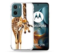 Cokitec - Carcasa Reforzada para Motorola G05/E15, diseño de Jirafa, Color Blanco
