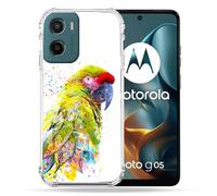 Cokitec - Carcasa Reforzada para Motorola G05/E15, diseño de Loro, Color Amarillo
